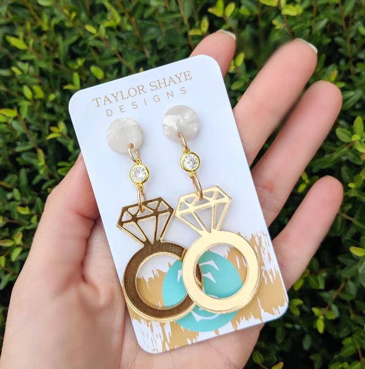 Taylor Shaye Designs || "Put a Ring On It" Drop Earrings