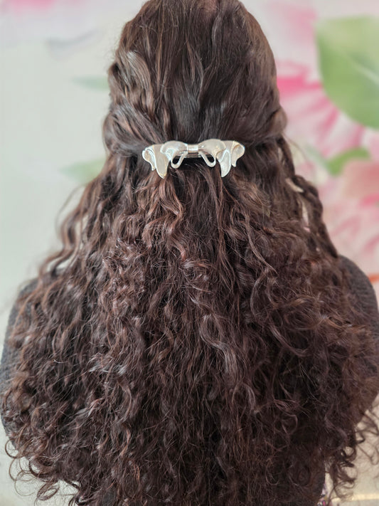 Metal Bow Barrette Clips (Silver or Gold)