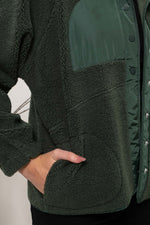 Snap Button Fleece Jacket (Hunter Green)