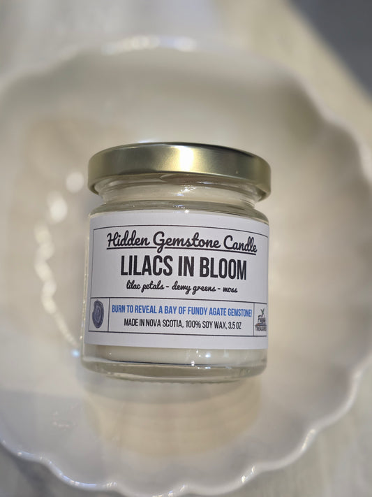 *Canadian Brand* | "Lilacs in Bloom" Hidden Gemstone 3.5oz Soy Candle