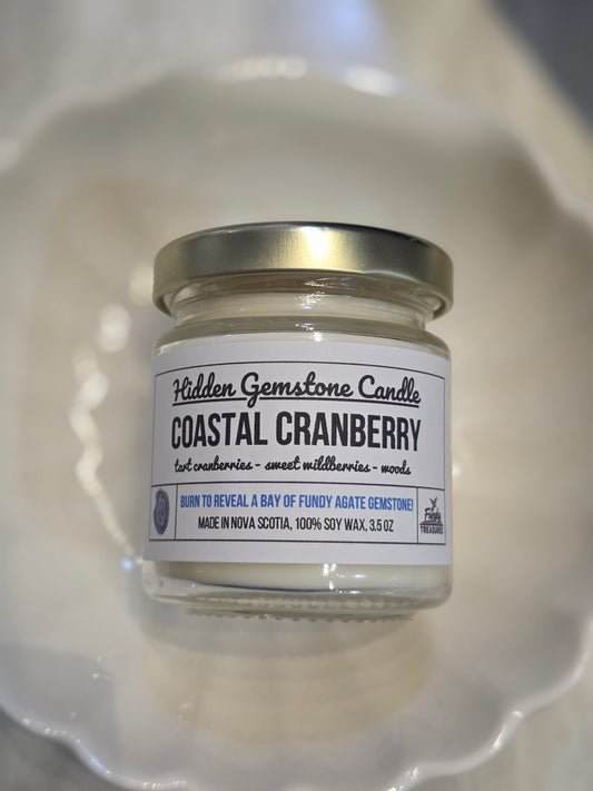 *Canadian Brand* | "Coastal Cranberry" Hidden Gemstone 3.5oz Soy Candle