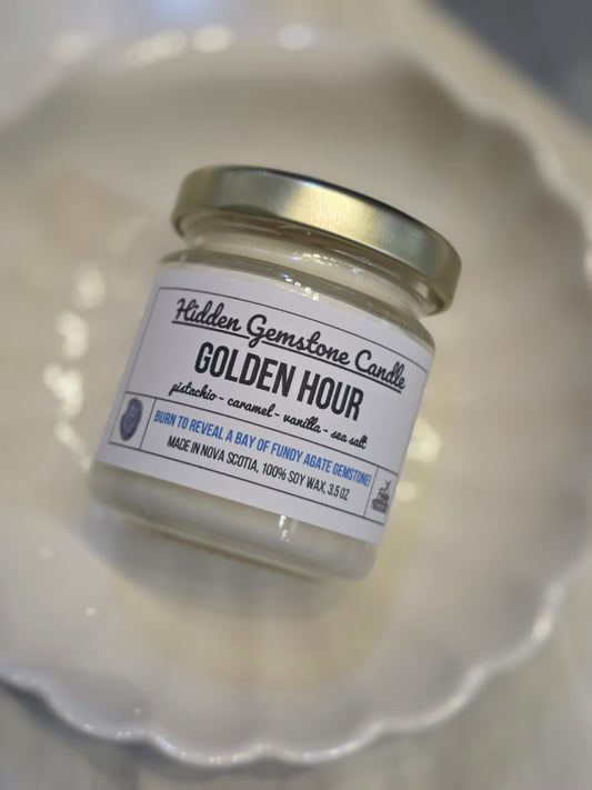 *Canadian Brand* | "Golden Hour" Hidden Gemstone 3.5oz Soy Candle