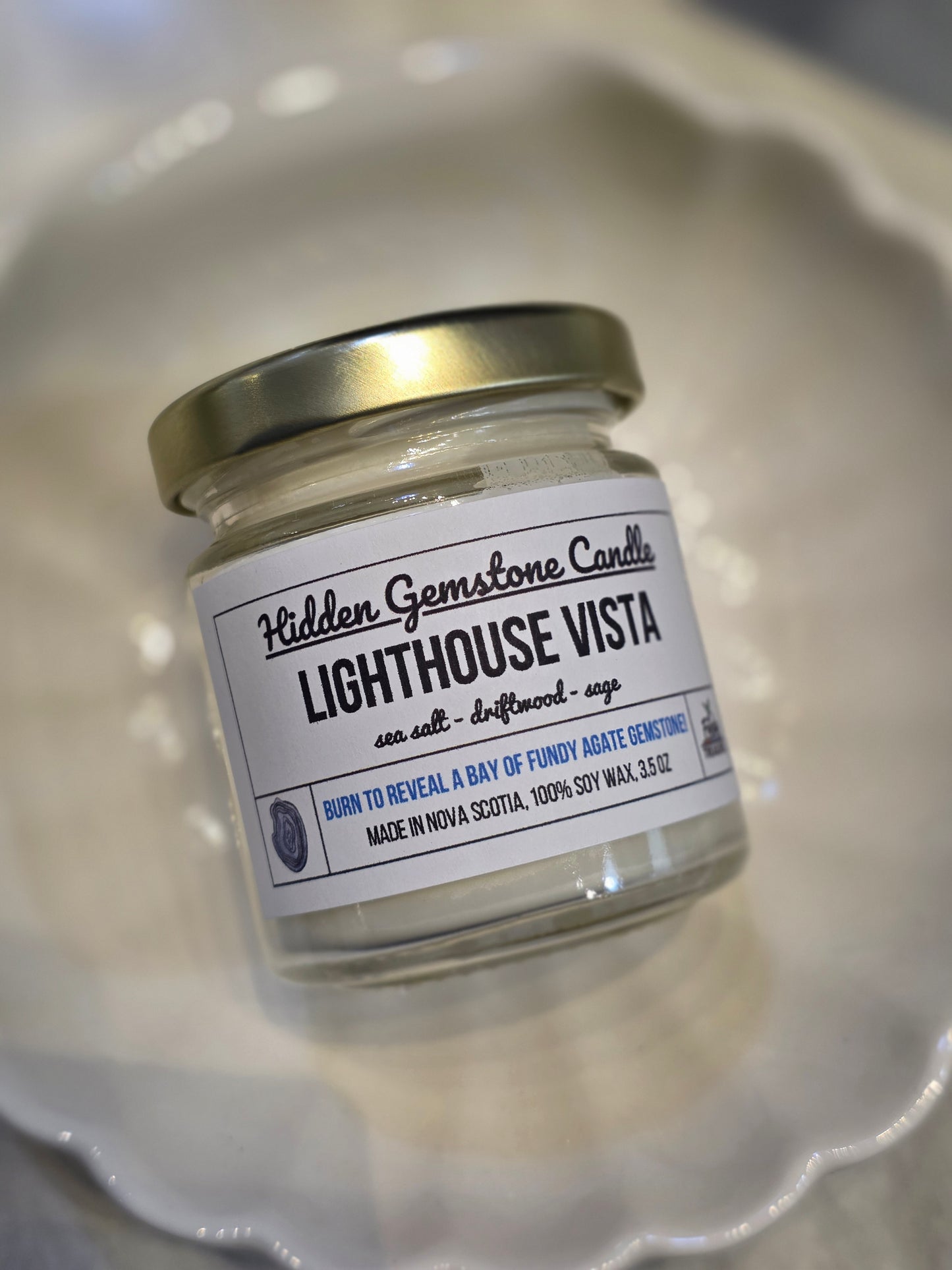 *Canadian Brand* | "Lighthouse Vista" Hidden Gemstone 3.5oz Soy Candle