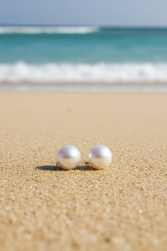 Stainless Steel Pearl Stud Earrings (Silver Backs)