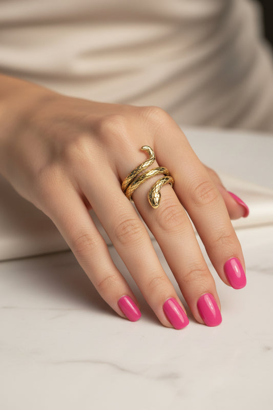 Stainless Steel Snake Ring (Size 8)