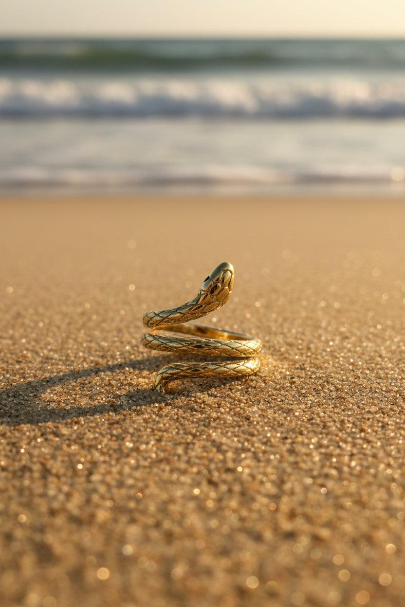 Stainless Steel Snake Ring (Size 8)