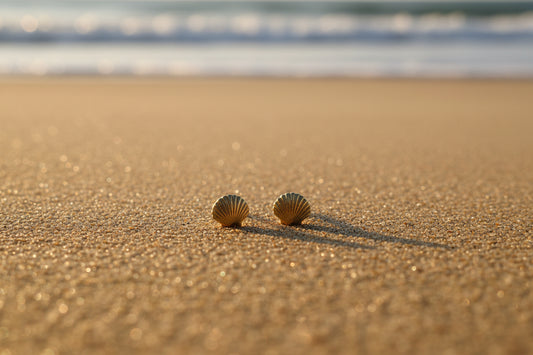Stainless Steel Tiny Seashell Studs (Gold)