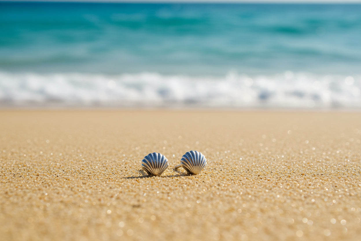 Stainless Steel Tiny Seashell Studs (Silver)