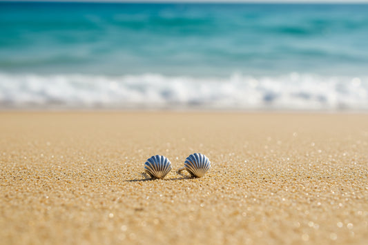 Stainless Steel Tiny Seashell Studs (Silver)