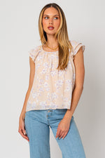 Double Layer Sleeve Floral Top