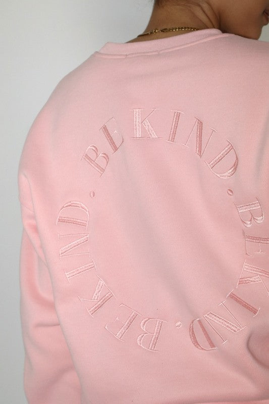 "Be Kind" Embroidered Sweatshirt