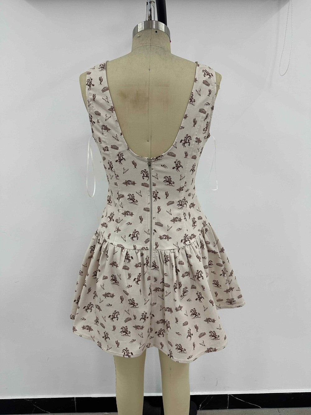 Western Print Mini Dress (1X - 3X)