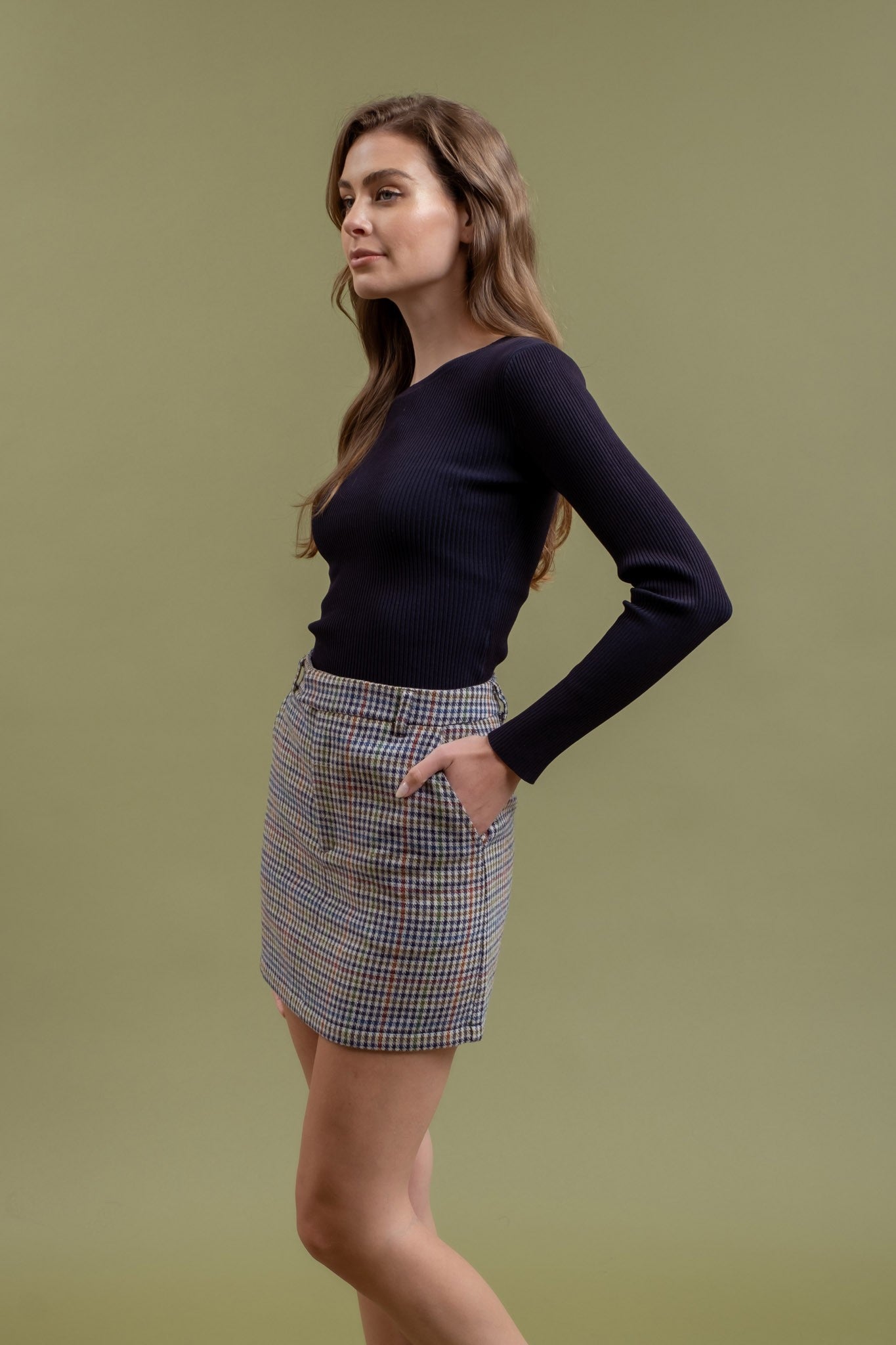 Long Sleeve Crewneck Pullover (Navy)