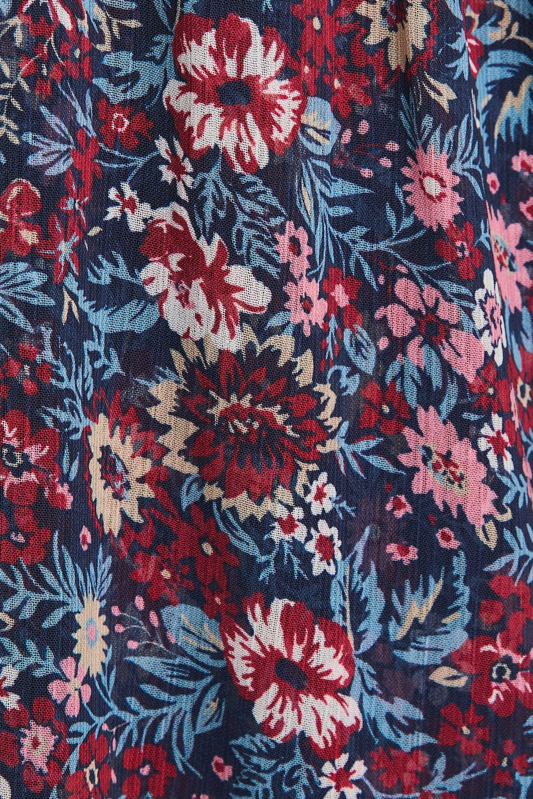 3/4 Sleeve Mesh Floral Print Dress (Plus Size)