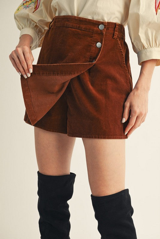 Brown Corduroy Skort