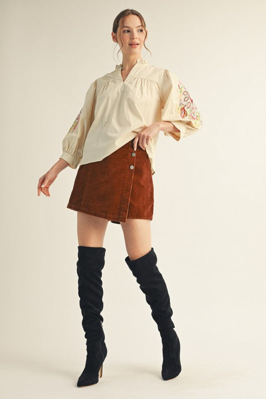 Brown Corduroy Skort