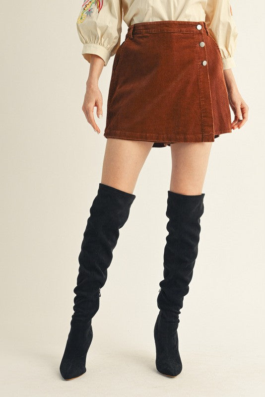 Brown Corduroy Skort