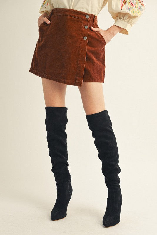 Brown Corduroy Skort