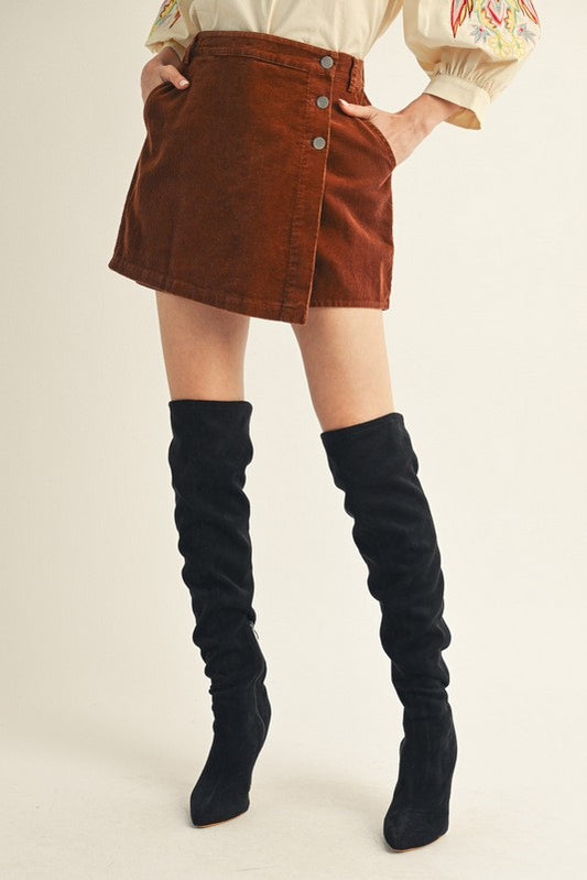 Brown Corduroy Skort