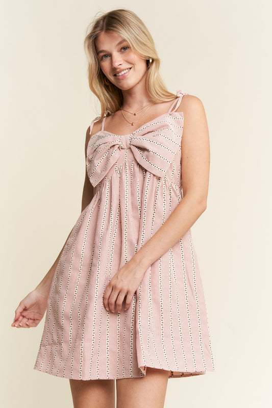 Floral Print Bow Front Mini Dress