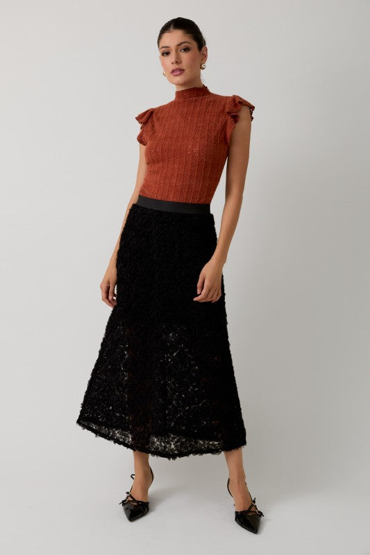 Novelty A-Line Midi Skirt
