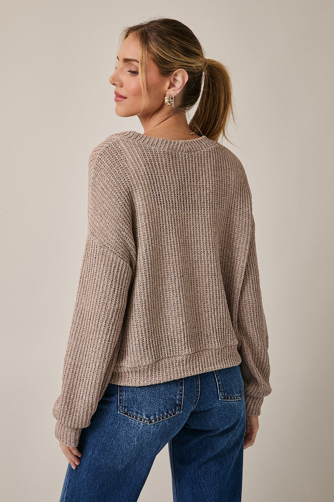 Button Front Lightweight Knit Cardigan