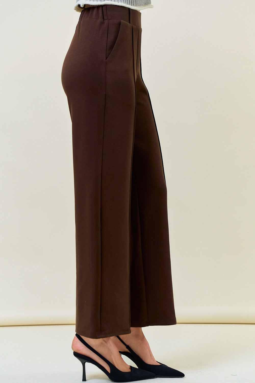 Pintuck Elastic Waist Pants