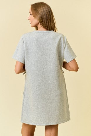 Brushed Modal Side Tie T-Shirt Dress
