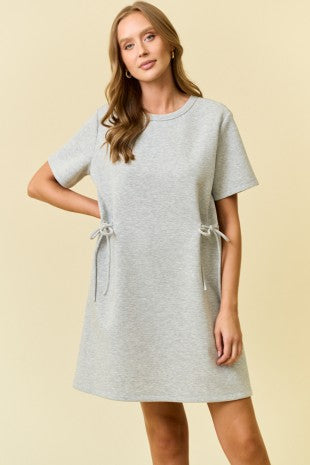 Brushed Modal Side Tie T-Shirt Dress