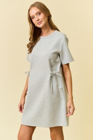 Brushed Modal Side Tie T-Shirt Dress