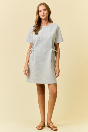 Brushed Modal Side Tie T-Shirt Dress