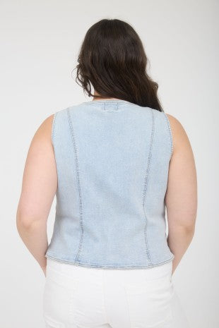 Sleeveless Denim Vest (Light Denim - XL, XXL, XXXL)