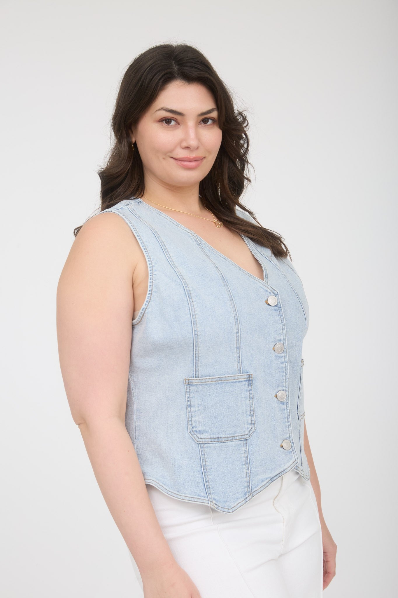 Sleeveless Denim Vest (Light Denim - XL, XXL, XXXL)
