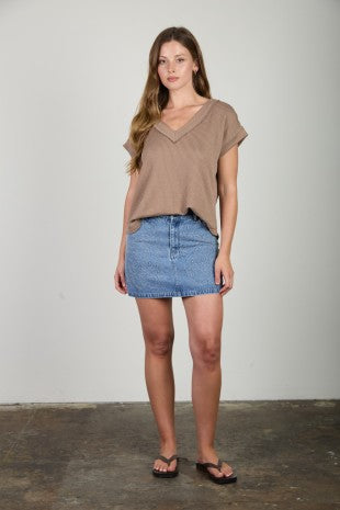 Western Stitch Detail Denim Mini Skirt