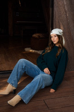 Textured Exposed Seam Long Sleeve Top