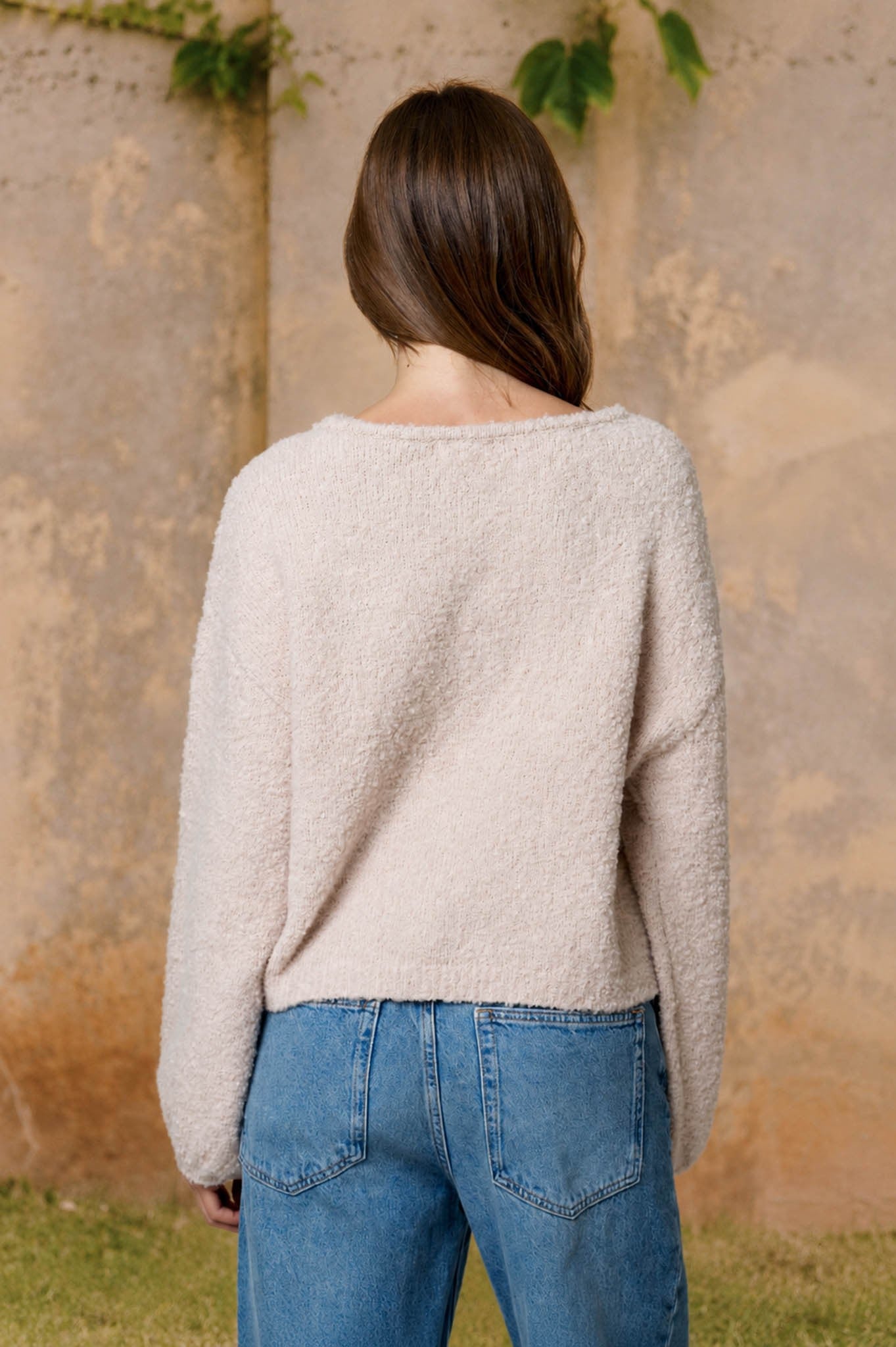 Long Sleeve Fuzzy Knit Pullover Sweater