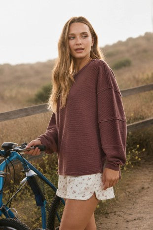 Exposed Seam Long Sleeve Top