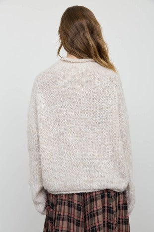 Fuzzy Knit Mock Neck Pullover Sweater