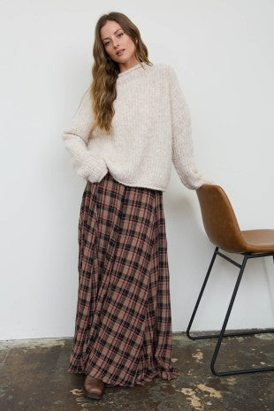 Fuzzy Knit Mock Neck Pullover Sweater