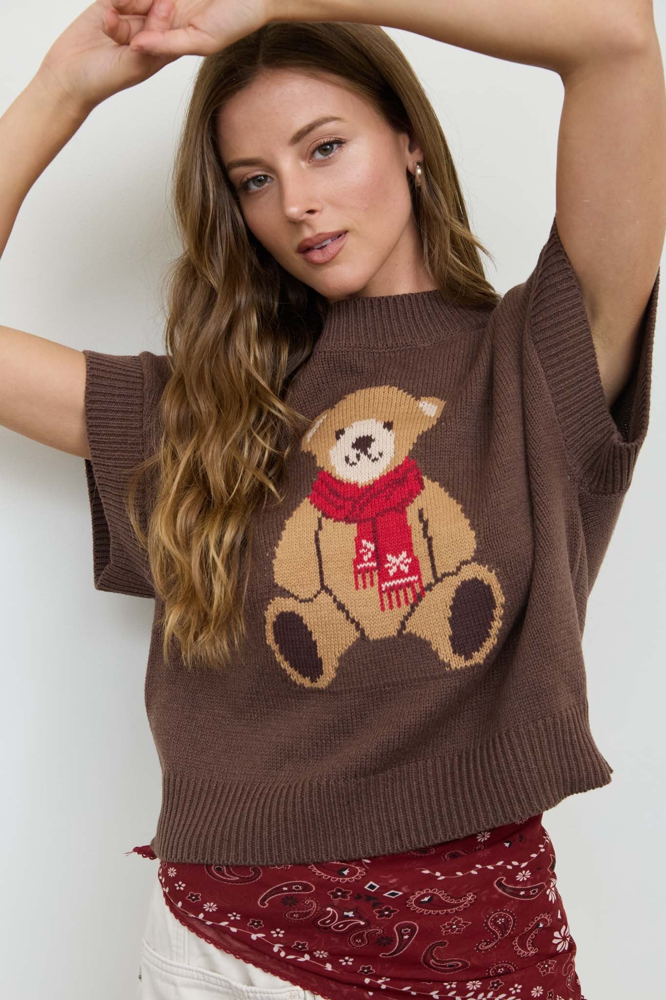 Teddy Bear Short Sleeve Sweater