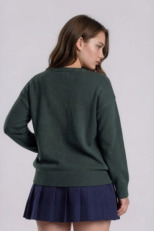 Long Sleeve Teddy Bear Pullover Sweater (1X - 3X)