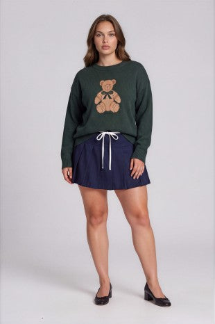 Long Sleeve Teddy Bear Pullover Sweater (1X - 3X)