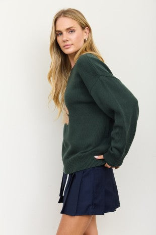 Long Sleeve Teddy Bear Pullover Sweater (Small - Large)