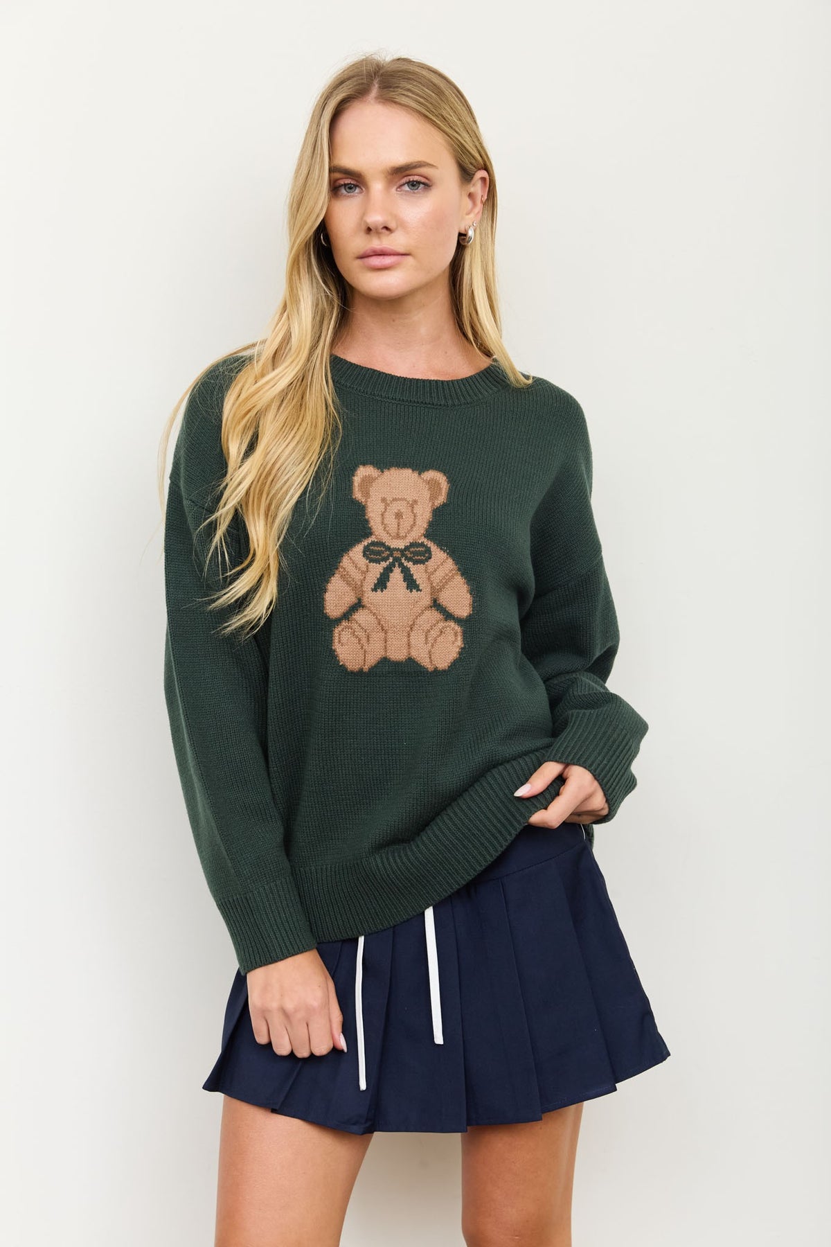 Long Sleeve Teddy Bear Pullover Sweater (Small - Large)