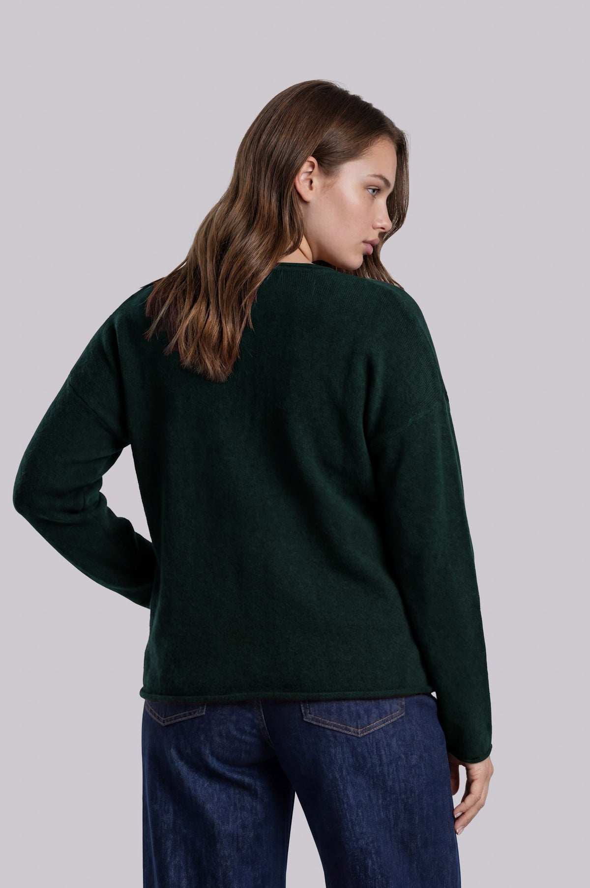 Center Seam Rolled Neck Long Sleeve Sweater (XL - XXXL)