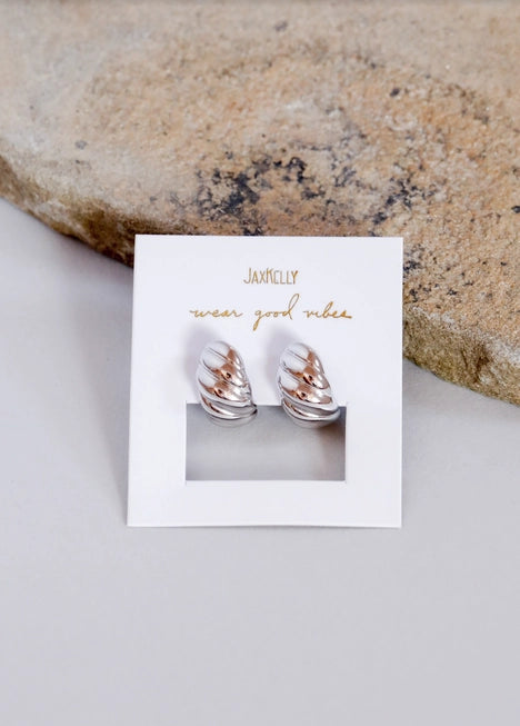 Jax Kelly || Silver Swirl Hoop Earrings