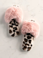 Vail Leopard Print Plush Slippers