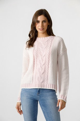 Double Color Thick Knit Pullover Sweater