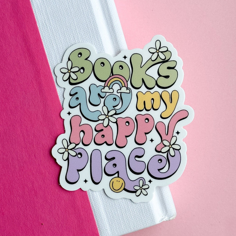 eleven. || "Books Are My Happy Place" Vinyl Sticker