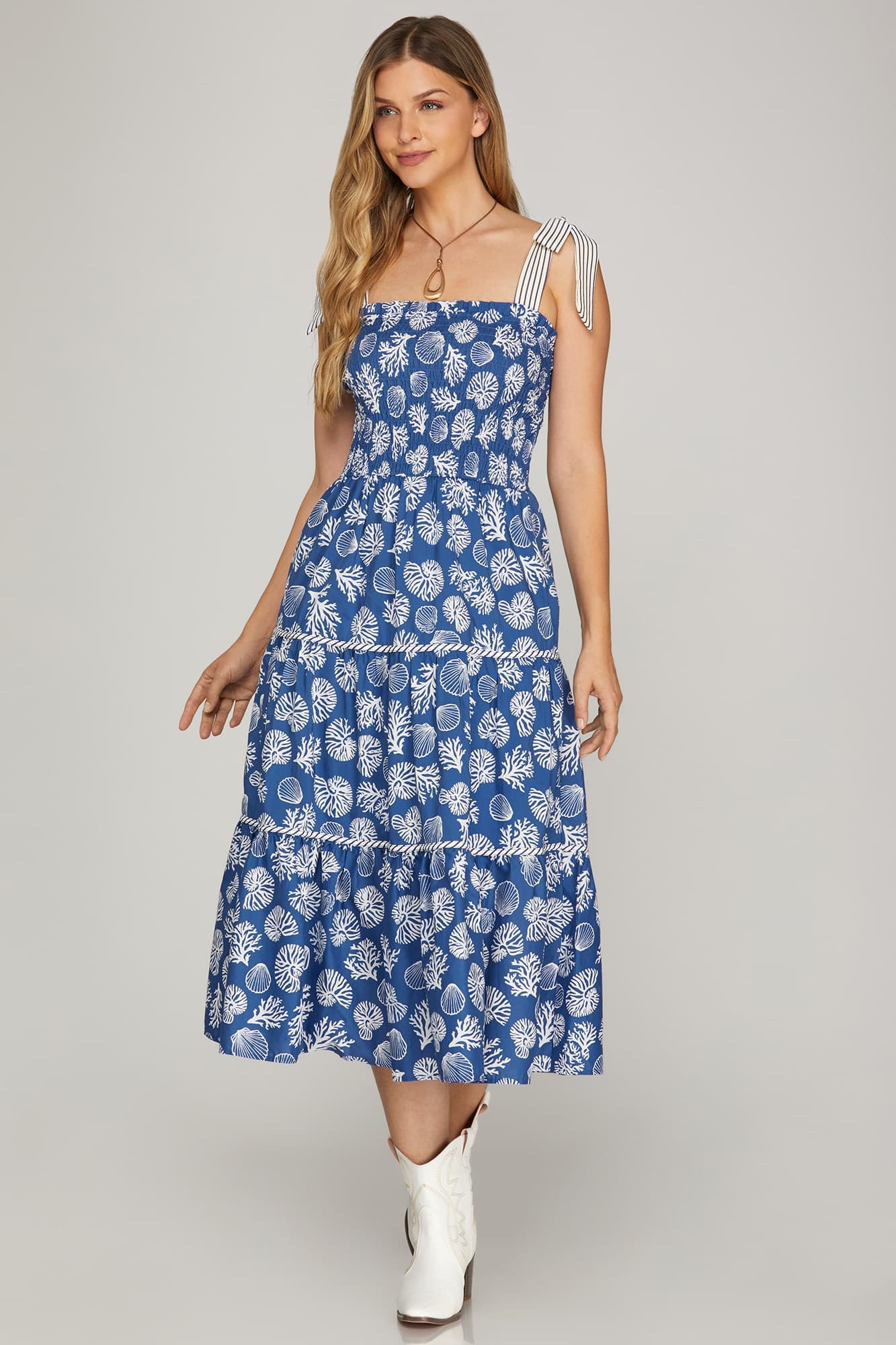 Smocked Top "Under the Sea" Midi Dress